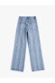 Фото #16 товара Geniş Paça Kot Pantolon Yılan Lazer Baskılı Yüksek Bel Cepli - Bianca Wide Leg Jeans