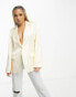 Фото #2 товара NA-KD co-ord satin blazer in off white