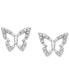 ფოტო #3 პროდუქტის Diamond Butterfly Stud Earrings (1/10 ct. t.w.) in 14k White Gold, Created for Macy's
