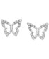 Фото #3 товара Diamond Butterfly Stud Earrings (1/10 ct. t.w.) in 14k White Gold, Created for Macy's