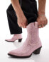 ASOS DESIGN pink sequin low cowboy boot