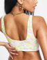 Фото #2 товара ASOS DESIGN Fuller Bust mix and match sleek crop bikini top in mixed ditsy floral print