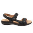 Фото #1 товара Trotters Teresa T2017-001 Womens Black Leather Strap Strap Sandals Shoes 8.5