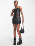 Фото #4 товара Motel faux leather bustier crop top in black co-ord