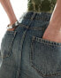 Фото #3 товара COLLUSION denim cut off mini skirt in vintage wash