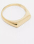 Фото #4 товара ASOS DESIGN sterling silver slim signet ring in 14k gold plate