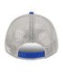 Фото #4 товара Men's Khaki, Blue New York Knicks Throwback Patch Trucker 9FORTY Adjustable Hat