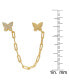 ფოტო #3 პროდუქტის Cubic Zirconia Double Butterfly Chain Dangling Earrings