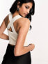 Фото #2 товара Y.A.S premium square neck lightweight seamless knitted top in cream