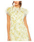 ფოტო #6 პროდუქტის Women's High Neck Ruffle Cap Sleeve Floral Dress