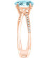 Aquamarine (1-1/16 ct. t.w.) & Diamond (1/20 ct. t.w.) Crisscross Statement Ring in 14k Rose Gold