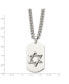 Фото #3 товара Polished Star of David Dog Tag on a Curb Chain Necklace