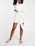 4th & Reckless Mullings crinkle tie front beach summer dress in white