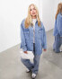 Фото #1 товара ASOS EDITION denim super oversized shacket with pockets in mid blue