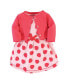 Baby Girls Baby Organic Cotton Dress and Cardigan 2pc Set, Strawberries