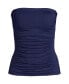 Фото #1 товара Plus Size Chlorine Resistant Bandeau Tankini Swimsuit Top with Removable Adjustable Straps