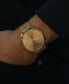 ფოტო #3 პროდუქტის Men's Legacy Slim Gold-Tone Mesh Bracelet Watch 42mm