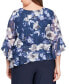 Plus Size 3/4-Sleeve Tiered-Hem Blouse