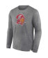 Фото #2 товара Men's Heather Charcoal Distressed Tampa Bay Buccaneers Washed Primary Long Sleeve T-shirt
