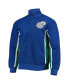 Men's Dallas Mavericks Blue Hardwood Classics 75th Anniversary Authentic Warmup Full-Snap Jacket