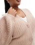 Фото #3 товара ASOS DESIGN Curve structured sleeve cardigan with rib detail in mocha