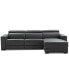 Фото #8 товара Nevio 115" 3-pc Leather Sectional Sofa with Chaise, 2 Power Recliners and Articulating Headrests, Created for Macy's