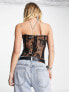 Фото #4 товара ASOS DESIGN boned lace corset in black