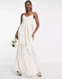 Фото #2 товара Hope & Ivy Bridal sheer embroidered maxi dress with neck tie in ivory