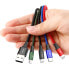 Фото #5 товара Kabel przewód USB 4w1 2 x Iphone Lightning USB-C microUSB w nylonowym oplocie 3.5A 1.2m czarny