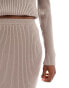 Glamorous classic maxi knitted skirt in taupe co-ord