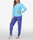 ფოტო #3 პროდუქტის Women's Long Sleeve Crew Top with Jogger, Set of 2