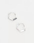 Фото #2 товара Rachel Jackson sterling silver mini bevelled hexagon huggie hoop earrings with gift box