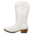 Roper Aster Embroidered Snip Toe Cowboy Womens White Casual Boots 09-021-0191-3