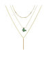 ფოტო #1 პროდუქტის Layer Necklace with Druze Stone Butterfly Pendant