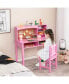Фото #3 товара Kids Desk and Chair Set with Hutch and Bulletin Board for 3+ Kids