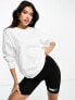 ASOS Weekend Collective oversized long sleeve t-shirt with back logo in white