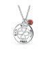 Ayllu Inspirational Heart Infinity Clover Love Luck Unity Words Round Disc BFF Pendant Necklace Sterling Silver Red Crystal