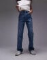 Фото #1 товара Topshop high rise straight Kort jeans in mid blue