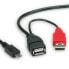 Фото #3 товара ROLINE USB2.0 Y Cable - 2x Type A M/F - 1x MicroB M - 1m - 1 m - Micro-USB B - 2 x USB - USB 2.0 - Black