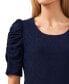 Фото #3 товара Women's Short Sleeve Eyelet-Embroidered Knit Top