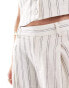 Фото #3 товара Mango stripe linen mix co-ord trousers in white