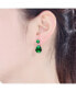 ფოტო #2 პროდუქტის Sterling Silver Oval Shaped Cubic Zirconia Accent Drop Earrings