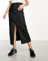 Фото #1 товара New Look coated midaxi skirt in black