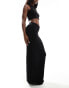 Фото #2 товара Miss Selfridge low rise maxi skirt in black