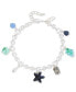 Фото #1 товара Mixed Bead & Stone Sea Charm Anklet, Created for Macy's