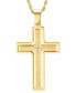 ფოტო #4 პროდუქტის Men's Two-Tone Stainless Steel "Our Father" English Prayer Spinner Cross 24" Pendant Necklace