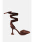 Women's Fonda Spool Heel Tie Up Satin Sandals