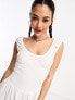 Фото #3 товара COLLUSION textured seamed mini sundress in white