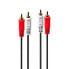 Lindy Audio Cable 2x Phono,Stereo/3m - 2 x RCA - Male - 2 x RCA - Male - 3 m - Black - Red - White