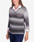 ფოტო #4 პროდუქტის Women's Classic Space Dye with Woven Trim Layered Sweater